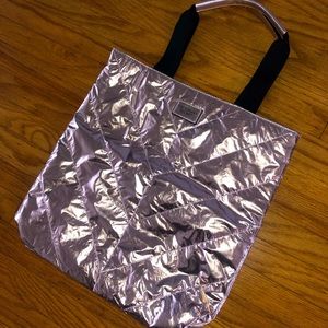 Victoria's Secret Women’s Metallic Rose Gold 2017 Limited Edition Tote Bag New